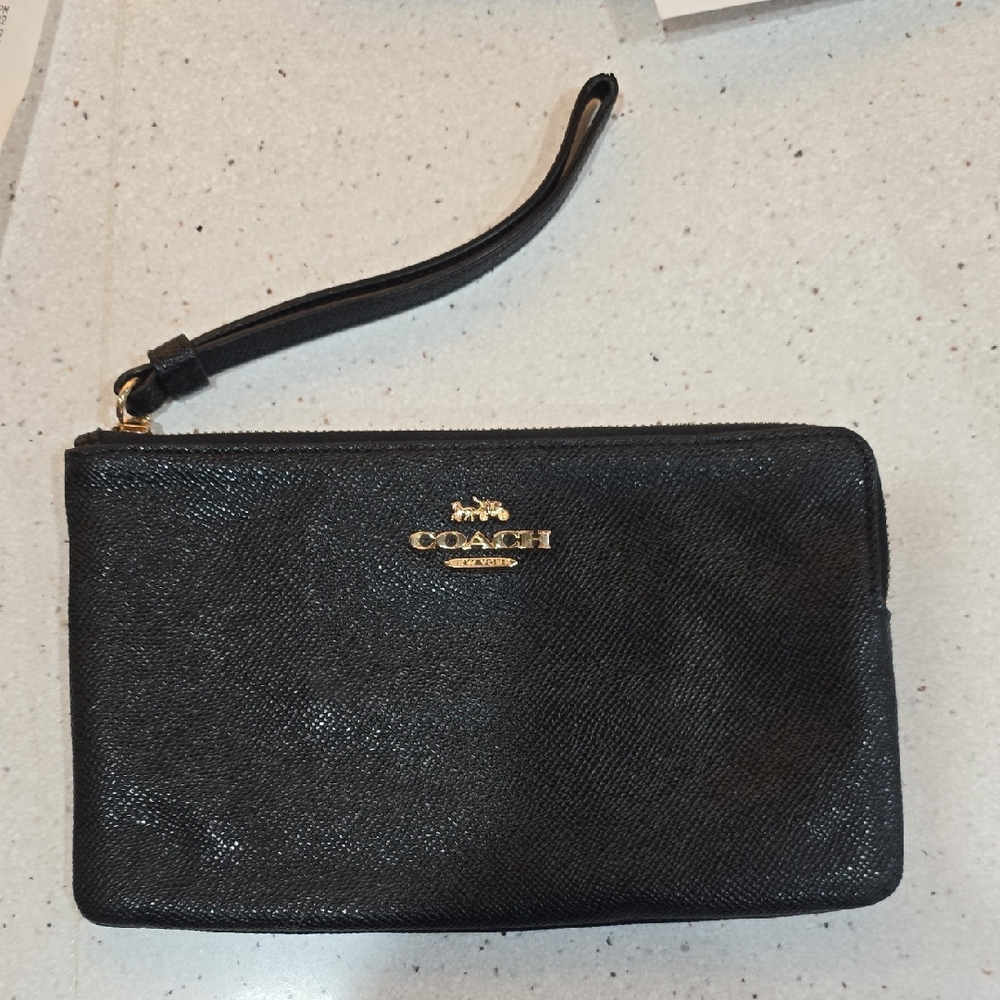 Coach Black Textured Wristlet